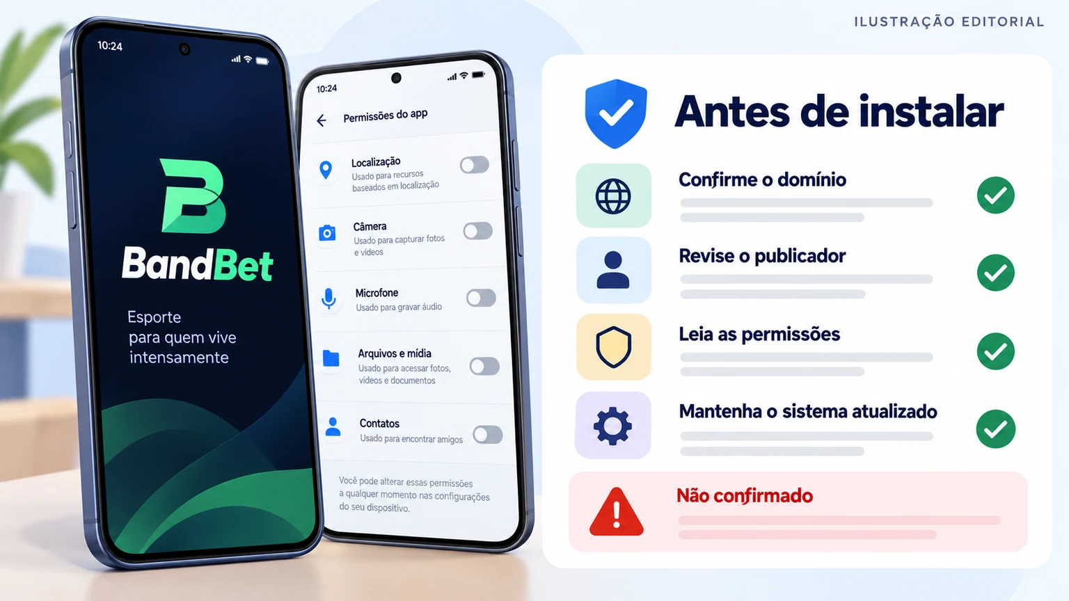 Checklist de instalação e permissões do BandBet app
